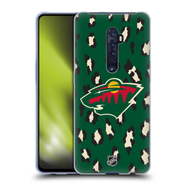 NHL Minnesota Wild Leopard Pattern Soft Gel Case for OPPO Reno 2