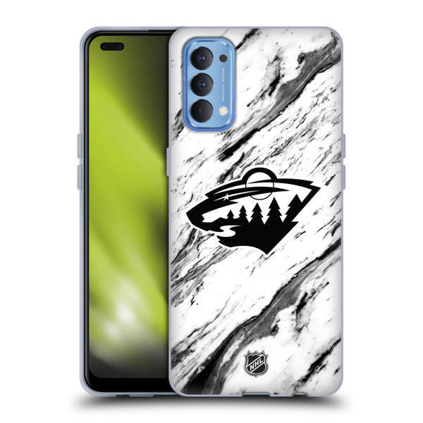 NHL Minnesota Wild Marble Soft Gel Case for OPPO Reno 4 5G