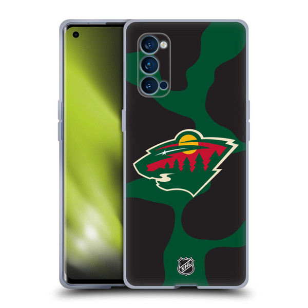 NHL Minnesota Wild Cow Pattern Soft Gel Case for OPPO Reno 4 Pro 5G