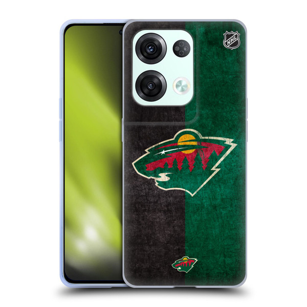NHL Minnesota Wild Half Distressed Soft Gel Case for OPPO Reno8 Pro