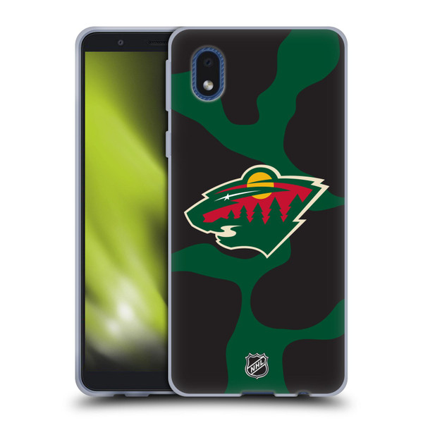 NHL Minnesota Wild Cow Pattern Soft Gel Case for Samsung Galaxy A01 Core (2020)