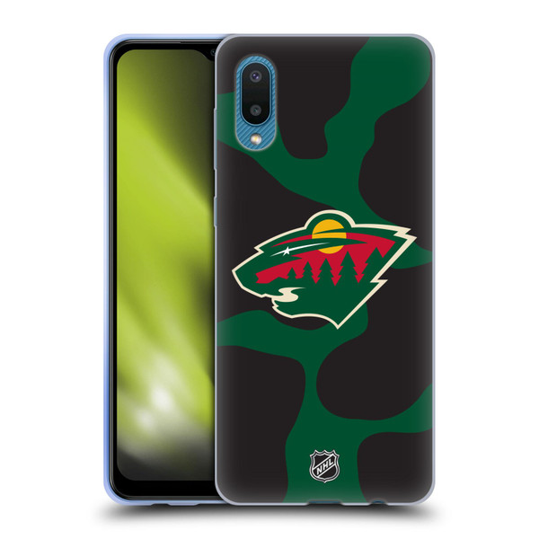 NHL Minnesota Wild Cow Pattern Soft Gel Case for Samsung Galaxy A02/M02 (2021)