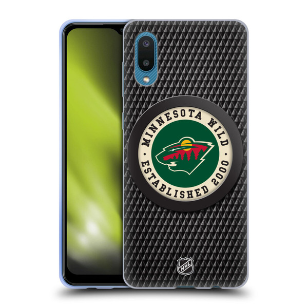 NHL Minnesota Wild Puck Texture Soft Gel Case for Samsung Galaxy A02/M02 (2021)