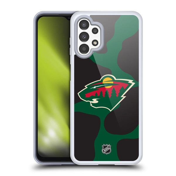 NHL Minnesota Wild Cow Pattern Soft Gel Case for Samsung Galaxy A13 (2022)