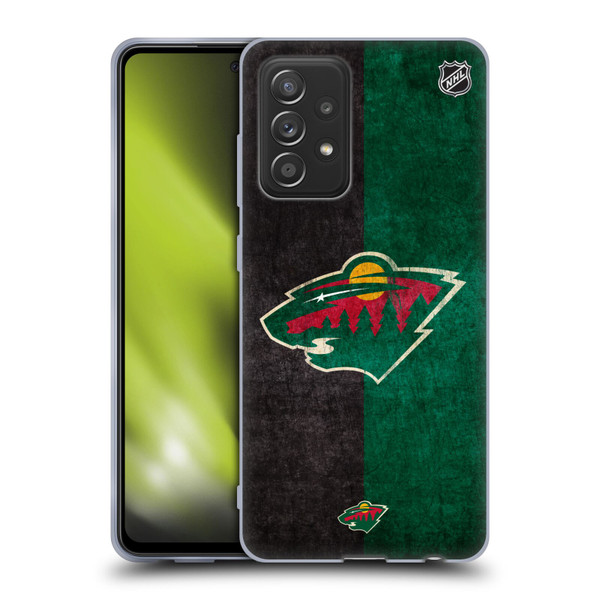 NHL Minnesota Wild Half Distressed Soft Gel Case for Samsung Galaxy A52 / A52s / 5G (2021)