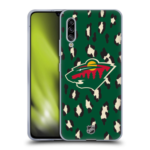 NHL Minnesota Wild Leopard Pattern Soft Gel Case for Samsung Galaxy A90 5G (2019)