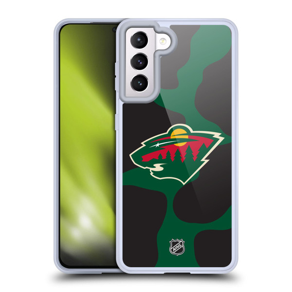 NHL Minnesota Wild Cow Pattern Soft Gel Case for Samsung Galaxy S21 5G