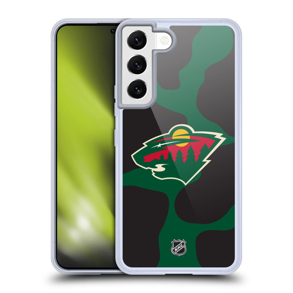 NHL Minnesota Wild Cow Pattern Soft Gel Case for Samsung Galaxy S22 5G