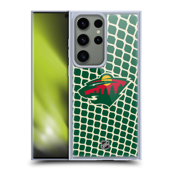 NHL Minnesota Wild Net Pattern Soft Gel Case for Samsung Galaxy S23 Ultra 5G