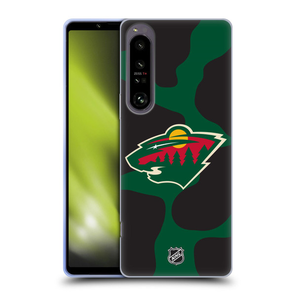 NHL Minnesota Wild Cow Pattern Soft Gel Case for Sony Xperia 1 IV