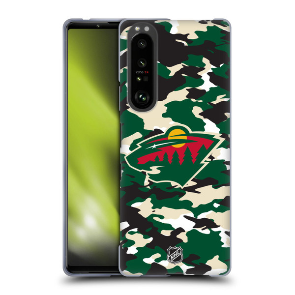 NHL Minnesota Wild Camouflage Soft Gel Case for Sony Xperia 1 III