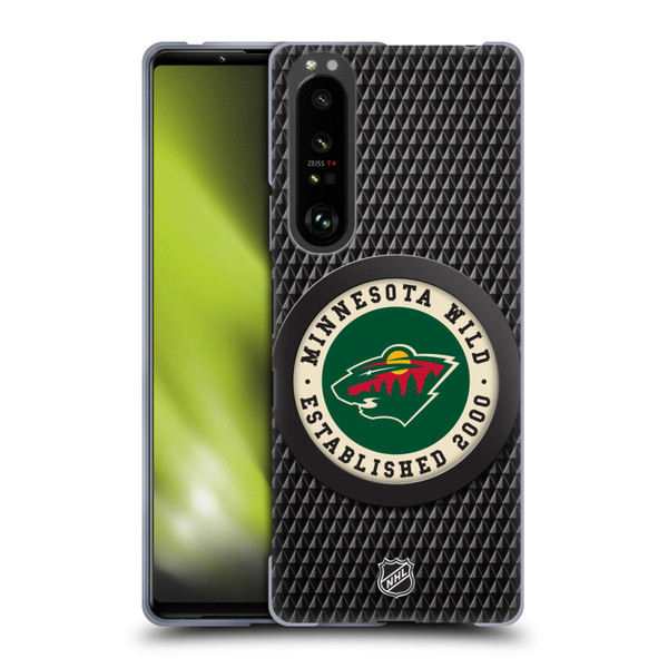 NHL Minnesota Wild Puck Texture Soft Gel Case for Sony Xperia 1 III