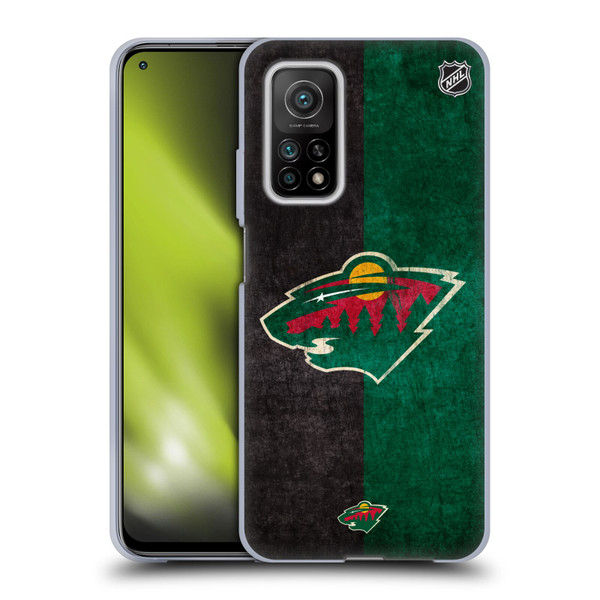 NHL Minnesota Wild Half Distressed Soft Gel Case for Xiaomi Mi 10T 5G