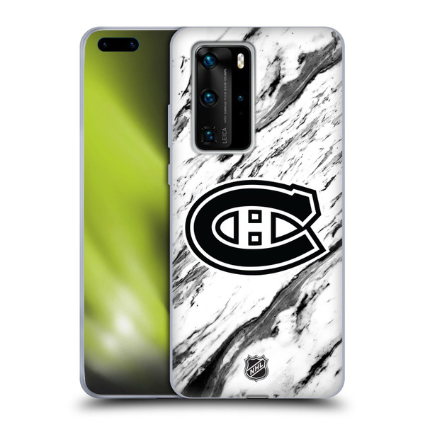 NHL Montreal Canadiens Marble Soft Gel Case for Huawei P40 Pro / P40 Pro Plus 5G