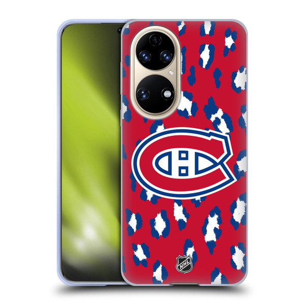 NHL Montreal Canadiens Leopard Pattern Soft Gel Case for Huawei P50