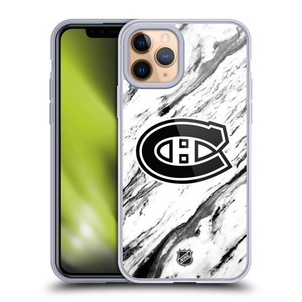 NHL Montreal Canadiens Marble Soft Gel Case for Apple iPhone 11 Pro