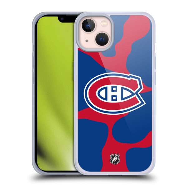NHL Montreal Canadiens Cow Pattern Soft Gel Case for Apple iPhone 13
