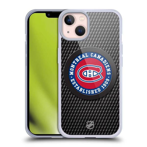 NHL Montreal Canadiens Puck Texture Soft Gel Case for Apple iPhone 13