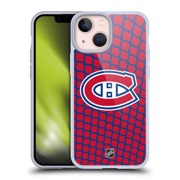 NHL Montreal Canadiens Net Pattern Soft Gel Case for Apple iPhone 13 Mini