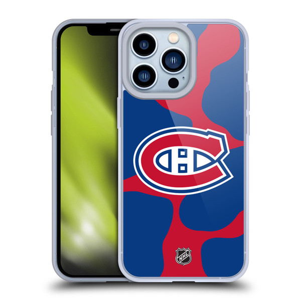 NHL Montreal Canadiens Cow Pattern Soft Gel Case for Apple iPhone 13 Pro