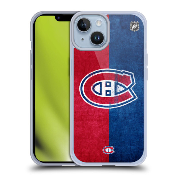 NHL Montreal Canadiens Half Distressed Soft Gel Case for Apple iPhone 14