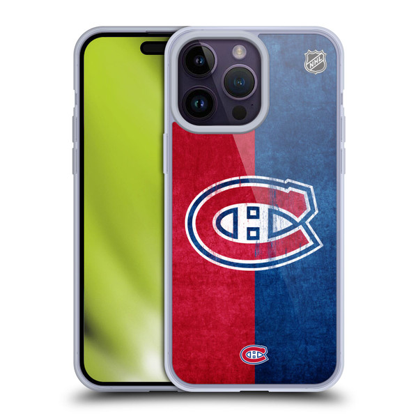 NHL Montreal Canadiens Half Distressed Soft Gel Case for Apple iPhone 14 Pro Max