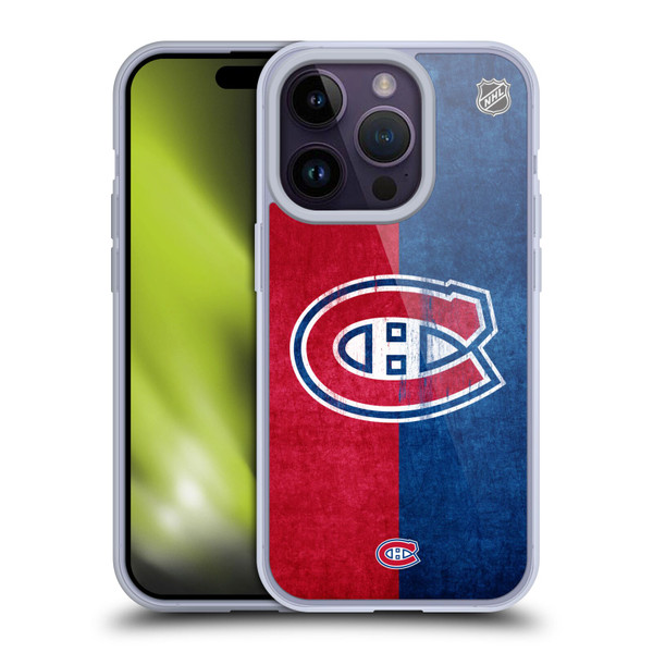 NHL Montreal Canadiens Half Distressed Soft Gel Case for Apple iPhone 14 Pro