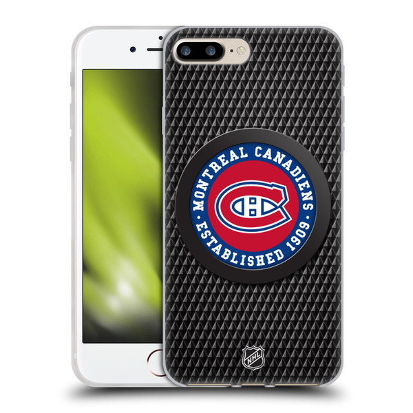 NHL Montreal Canadiens Puck Texture Soft Gel Case for Apple iPhone 7 Plus / iPhone 8 Plus