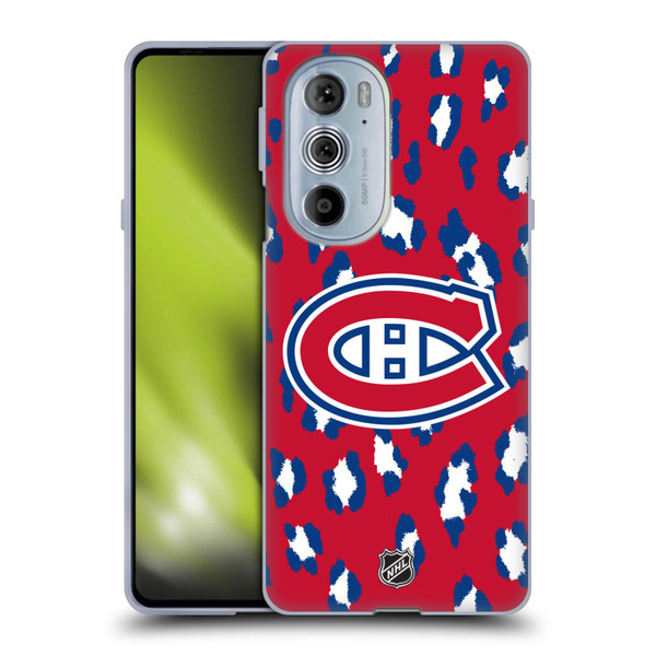 NHL Montreal Canadiens Leopard Pattern Soft Gel Case for Motorola Edge X30