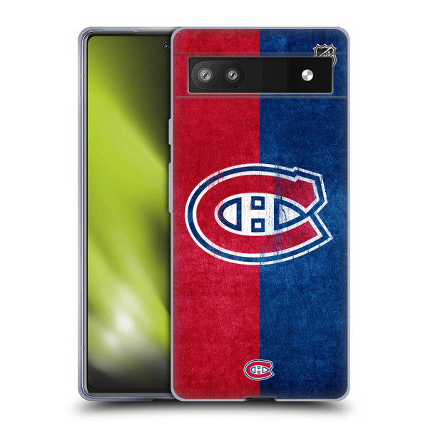 NHL Montreal Canadiens Half Distressed Soft Gel Case for Google Pixel 6a