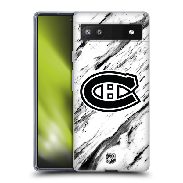 NHL Montreal Canadiens Marble Soft Gel Case for Google Pixel 6a