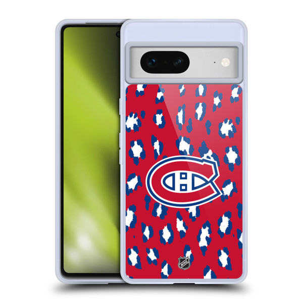 NHL Montreal Canadiens Leopard Pattern Soft Gel Case for Google Pixel 7