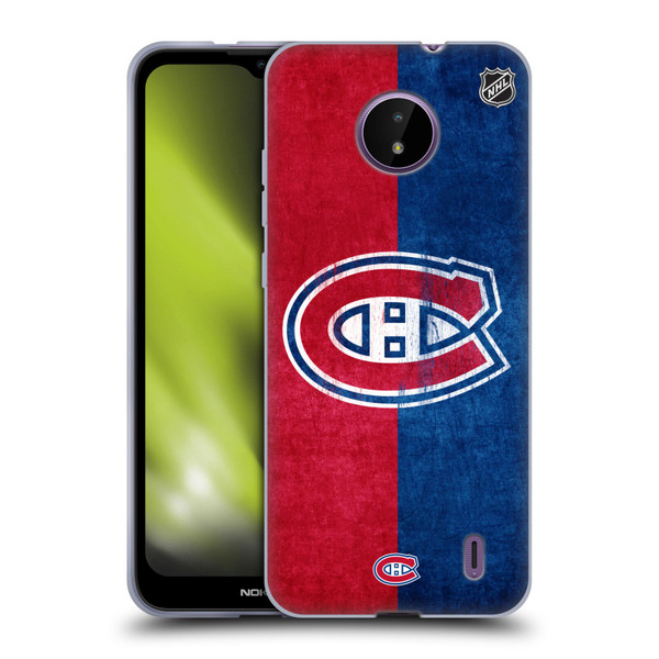 NHL Montreal Canadiens Half Distressed Soft Gel Case for Nokia C10 / C20