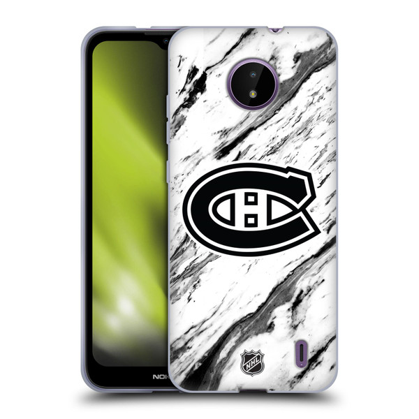NHL Montreal Canadiens Marble Soft Gel Case for Nokia C10 / C20