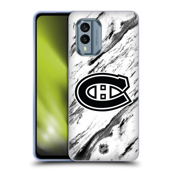 NHL Montreal Canadiens Marble Soft Gel Case for Nokia X30