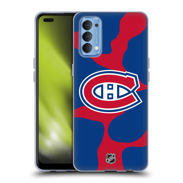 NHL Montreal Canadiens Cow Pattern Soft Gel Case for OPPO Reno 4 5G