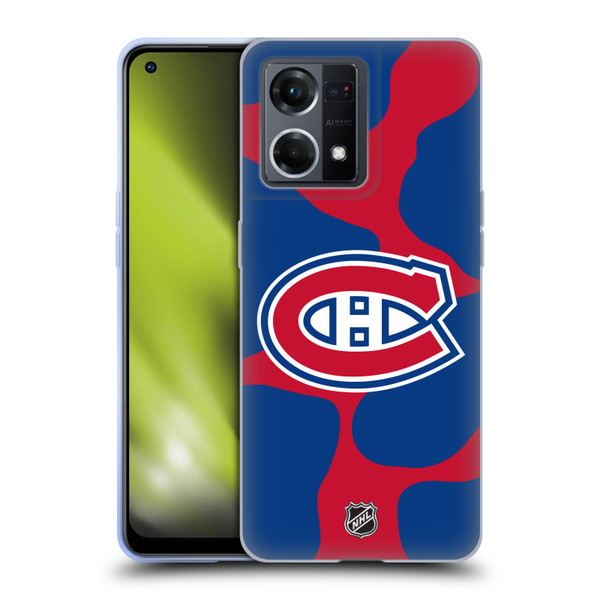 NHL Montreal Canadiens Cow Pattern Soft Gel Case for OPPO Reno8 4G