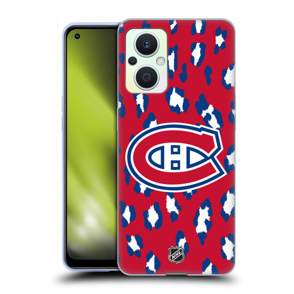 NHL Montreal Canadiens Leopard Pattern Soft Gel Case for OPPO Reno8 Lite