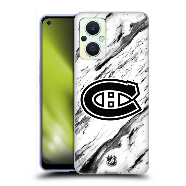 NHL Montreal Canadiens Marble Soft Gel Case for OPPO Reno8 Lite
