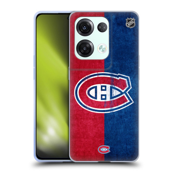 NHL Montreal Canadiens Half Distressed Soft Gel Case for OPPO Reno8 Pro