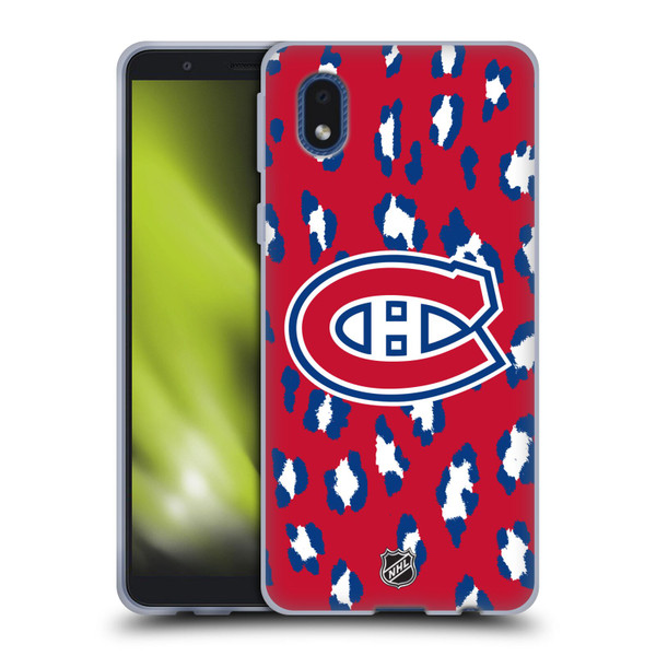 NHL Montreal Canadiens Leopard Pattern Soft Gel Case for Samsung Galaxy A01 Core (2020)