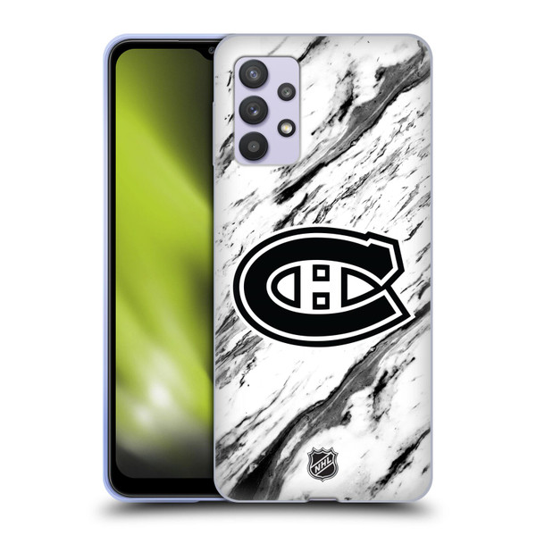 NHL Montreal Canadiens Marble Soft Gel Case for Samsung Galaxy A32 5G / M32 5G (2021)