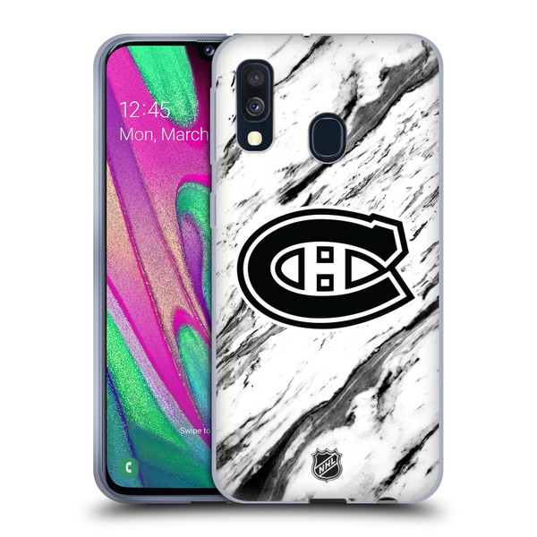 NHL Montreal Canadiens Marble Soft Gel Case for Samsung Galaxy A40 (2019)
