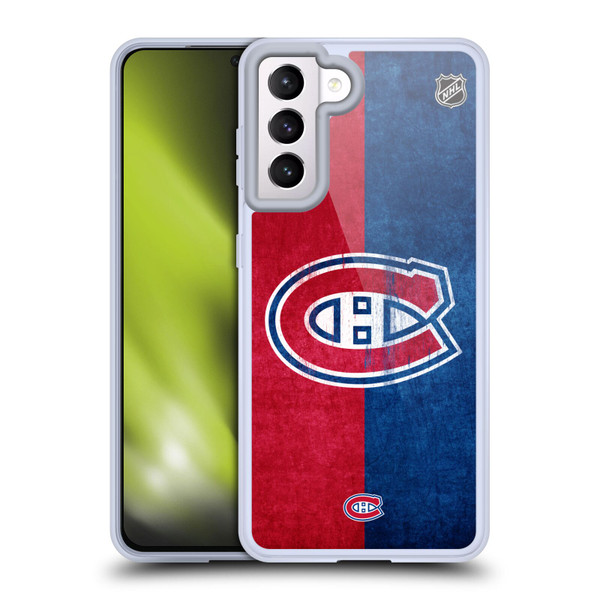 NHL Montreal Canadiens Half Distressed Soft Gel Case for Samsung Galaxy S21 5G