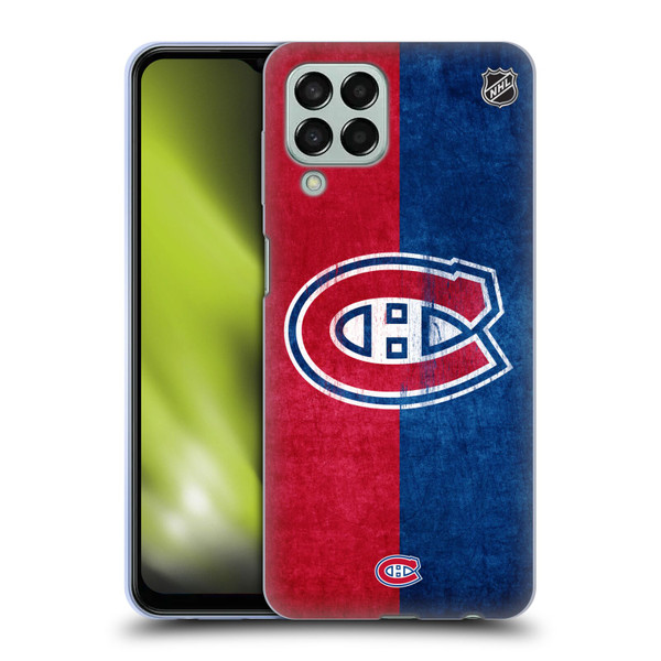NHL Montreal Canadiens Half Distressed Soft Gel Case for Samsung Galaxy M33 (2022)