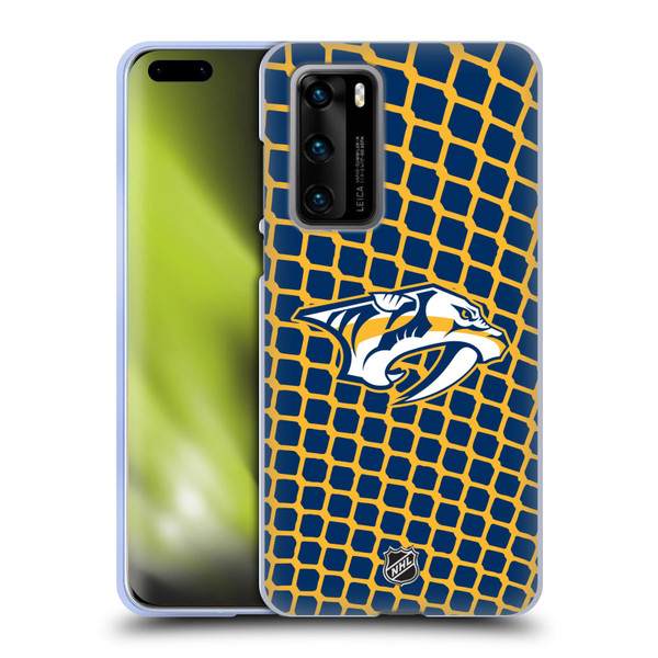 NHL Nashville Predators Net Pattern Soft Gel Case for Huawei P40 5G