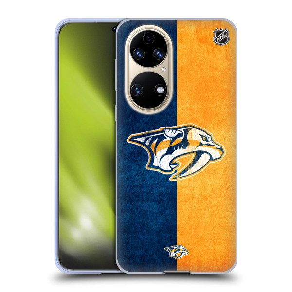 NHL Nashville Predators Half Distressed Soft Gel Case for Huawei P50
