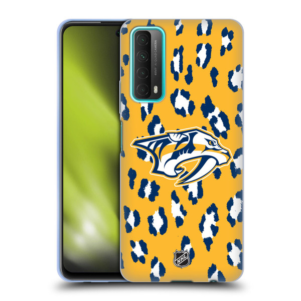 NHL Nashville Predators Leopard Pattern Soft Gel Case for Huawei P Smart (2021)
