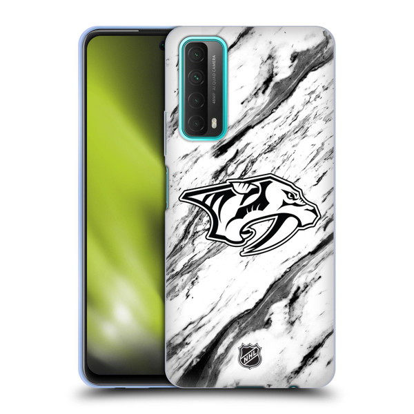 NHL Nashville Predators Marble Soft Gel Case for Huawei P Smart (2021)