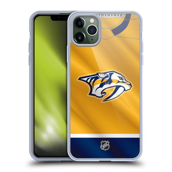NHL Nashville Predators Jersey Soft Gel Case for Apple iPhone 11 Pro Max